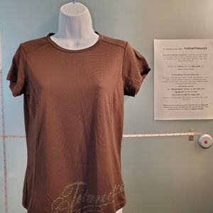 Small, Like new, Coumbia, Titanium, Brown Sports S/S Top, Stretchy, Lightweight